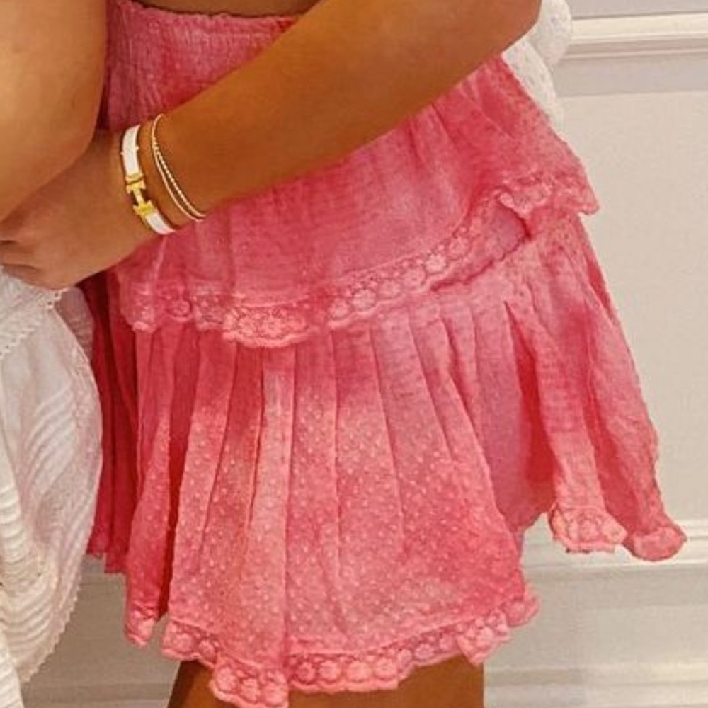 Love shack fancy pink ruffle skirt